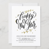 Invitation de fête du Nouvel An à calligraphie mod (Devant)