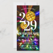 Invitation de fête du Nouvel An au paillettes doré (Devant)