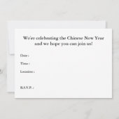 invitation de fête du nouvel an chinois (Dos)