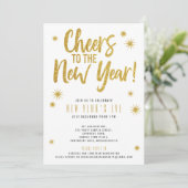 Invitation de fête du Nouvel An en blanc avec pail (Debout devant)