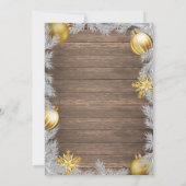 Invitation de fête du Nouvel An en Or Rustique (Dos)