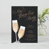 Invitation de fête du Nouvel An pour un toast au c (Debout devant)