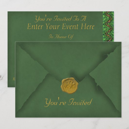 Invitation de fête du Parti Vert foncé (Devant / Derrière)