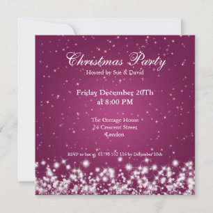Invitation de fête Élégant Étincelle Rose personna