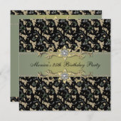 Invitation de fête élégante Cammo (Devant / Derrière)