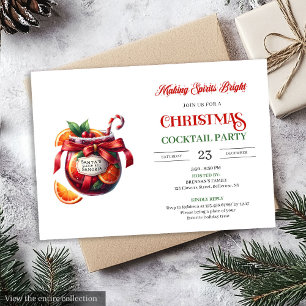Invitation de fête élégante de cocktails de Noël s