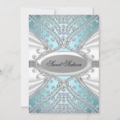 Invitation de fête élégante de diamant bleu pour S (Devant)