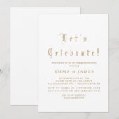 Invitation de fête élégante en calligraphie dorée (Devant / Derrière)