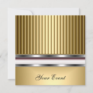 Invitation de fête élégante en or