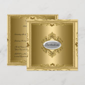 Invitation de fête élégante en or populaire (Devant / Derrière)