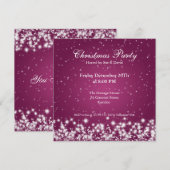 Invitation de fête élégante et scintillante rose p (Devant / Derrière)