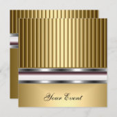 Invitation de fête élégante événement or (Devant / Derrière)
