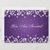 Invitation de fête élégante hiver scintillant viol (Dos)