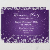 Invitation de fête élégante hiver scintillant viol (Devant / Derrière)