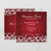 Invitation de fête élégante scintillement rouge pe (Devant / Derrière)