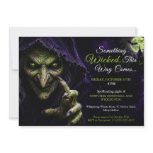 Invitation de fête en costume de sorcière méchante