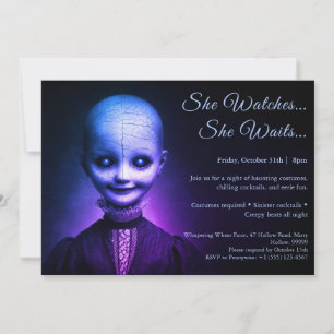 Invitation de fête en costume d'Halloween de poupé
