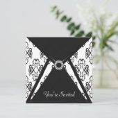 Invitation de fête en damas noir pour toutes occas (Debout devant)