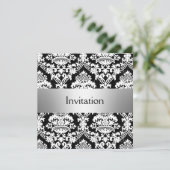 Invitation de fête en damasque, date à retenir (Debout devant)