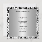 Invitation de fête en damasque, date à retenir (Dos)