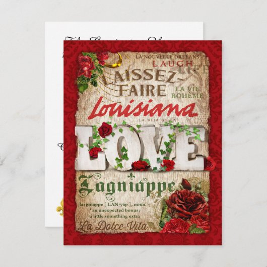 Invitation de fête en Louisiane (Devant / Derrière)