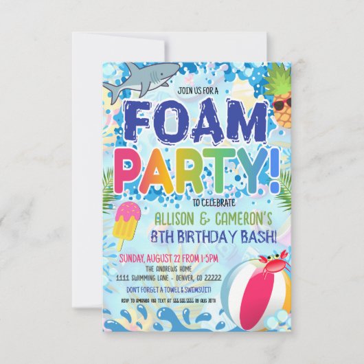 Invitation de fête en mousse pour enfants (Devant)