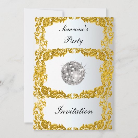 Invitation de fête en or (Dos)
