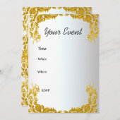 Invitation de fête en or (Devant / Derrière)