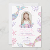 Invitation de fête en piscine à queue de sirène mo (Devant)