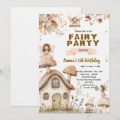 Invitation de fête enchantée bohème fée (Devant / Derrière)