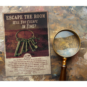 Invitation de fête Escape Room