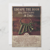 Invitation de fête Escape Room (Devant)