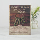 Invitation de fête Escape Room (Debout devant)
