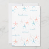 Invitation de fête estivale aux coquillages de pla (Dos)