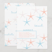 Invitation de fête estivale aux coquillages de pla (Devant / Derrière)