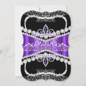 Invitation de fête fabuleuse violet argent noir (Dos)