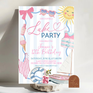 Invitation de fête fantaisiste Coquette Bow Girl a