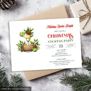 Invitation de fête festive cocktails de Noël