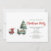 Invitation de fête festive de Père Noël drôle mini (Devant)