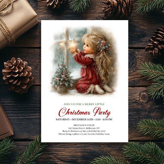 Invitation de fête festive Scène hivernale classiq