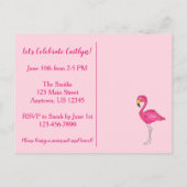 Invitation de fête Flamant rose rose Palm Tree Ana (Dos)