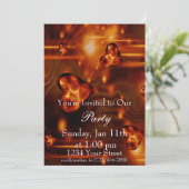 Invitation de fête Flamme de cœur complète (Debout devant)