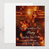 Invitation de fête Flamme de cœur complète (Devant / Derrière)