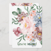 Invitation de fête florale à l'aquarelle (Devant / Derrière)