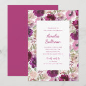 Invitation de fête florale à l'aquarelle (Devant / Derrière)