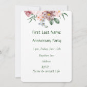Invitation de fête florale aquarelle (Dos)