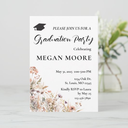 Invitation de fête florale boho (Debout devant)