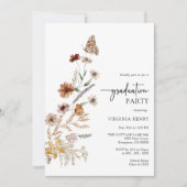 Invitation de fête florale de remise de diplômes (Devant)