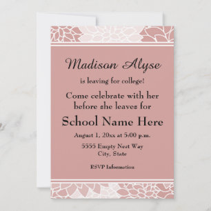 Invitation de fête florale rose et blanche pour le