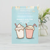 Invitation de fête folle de milkshake – Sucré Colo (Debout devant)